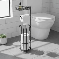 Toilet Tissue Storage Rack Easy Assembly Toilet Paper Holder with Shelf