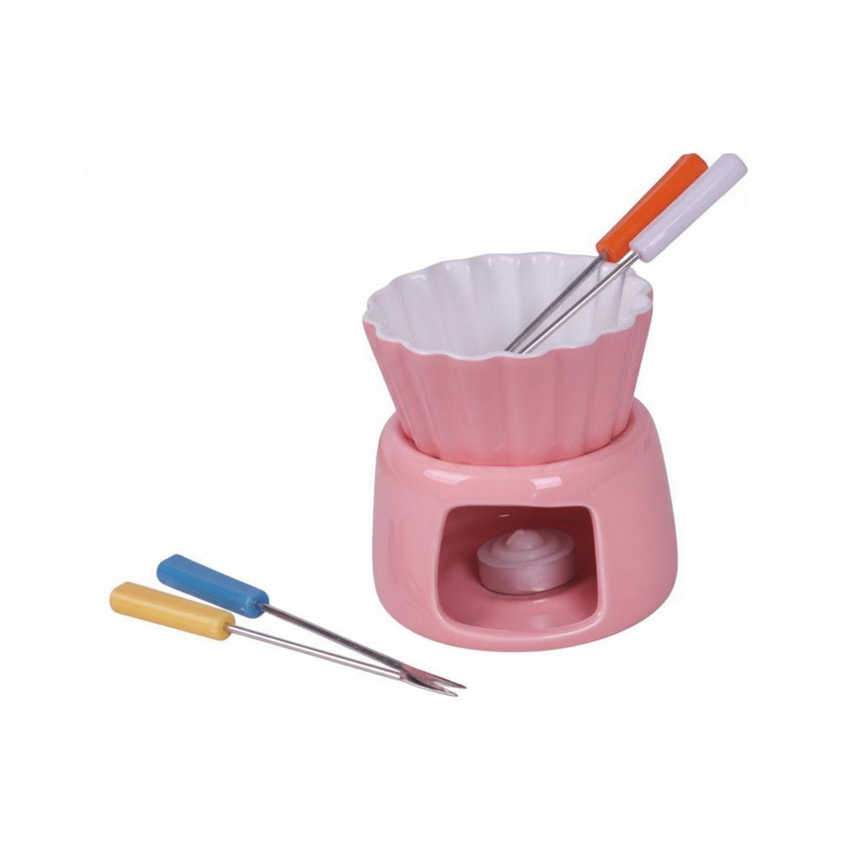 Chocolate Fondue Set Japanese Design Ceramic Melting Pot Ceramic Chocolate Melter Tea Candle Powered Tealight Fondue Warmer