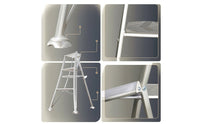Aluminum Orchard Ladder Stable Tripod Ladder Foldable Folding for Gardeners, Garden