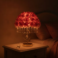 Rose Lamp Romantic Floral Table Lamp Decorative Pink for Girls, Bedroom, Nightstand
