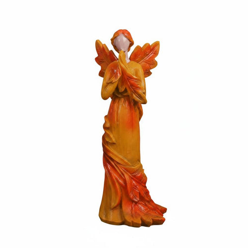 Autumn Angel Figurine Feathered Wings Decor Accent Decorative