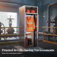 Stainless Steel Fire Suit Hanger 360° Rotation Double-Sided Firefighter Uniform Rack Firefighter Gear Rack for Training Facility