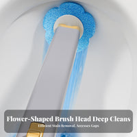 Toilet Brush Set Hygienic Wall Mounted Toilet Scrubber Kit Hands Disposal