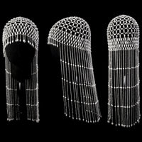 Mesh Pearl Hair Chain with Tassel for Party, Bride, and Hat Decoration