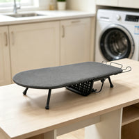 Reinforced Anti-Slip Heat-Resistant Folding Ironing Board with Storage Basket for Home Use