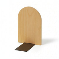Wooden Bookend with Metal Base Minimalist Book Stoppers Compact for Students