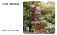 Planter Box with Trellis Weather-Resistant Freestanding Trellis Planter Space-Saving Vertical Design Climbing Plant Support for Balcony, Deck, Rooftop