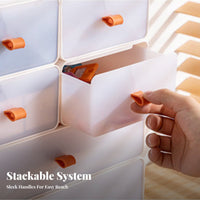 Desktop Drawer Cabinet Sturdy Stackable Drawer Box Long-Lasting for Dormitory