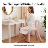 Upholstered Tube Chair Unique Shape Vanity Stool Multifunctional Design
