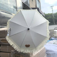 直径65cm流苏小熊童车伞 推车夹子伞 户外钢管伞防晒沙滩儿童小伞