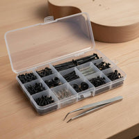 254 Pieces Guitar Screw Kit Multiple Sizes Guitar Strap Button and Screw Set High Hardness for Luthiers, Guitarists