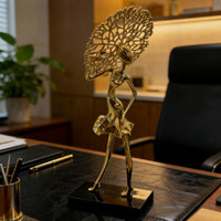 Female Figurine with Base Lustrous Female Form Statue Contemporary Statue with Base for Entryway