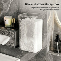 Wall Mounted Hanging Washroom Tissue Box Holders for Students, PET Glacier Pattern Paper Holder for Kitchen