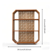 Wall Shelf with Lattice Back Rustic Wooden Wall Shelf Space-Saving for Reading Corner