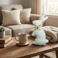 Farmhouse Easter Bunny Cute Design Spring Bunny Decor Soft & Soft Easter Bunny Decoration for Kids, Families, Table Centerpiece, Mantel, Bookshelf