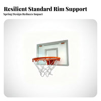 Orange Rim Indoor Outdoor Basketball Hoop White Net Wall-Mounted Basketball Hoop for Home Practice