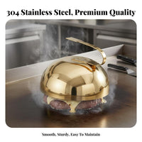 Anti Stainless Steel Steak Cover Long-Lasting Steak Basting Cover Easy to Clean for Home Cooks, Chefs, Hotels, Kitchen, Outdoor Cooking