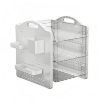 Three-Tier File Organizer Perforated Desktop File Organizer Matte White