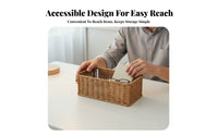 Lidded Woven Basket With Lid Lidded Rectangular container multi-purpose for Living Room