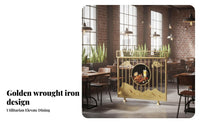 Decorative Accent Carved Iron Art Partition Freestanding Folding Panel Divider Stable Structure Restaurant Barrier Simple Installation for Business Owners, Interior Designers, Restaurants, Dining Areas, Commercial Areas, Hotel Lobbies