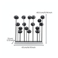 Flower-Cluster Sculpture Layered Metal Sculpture Decorative Floor Ornament for Hotel, Model Room