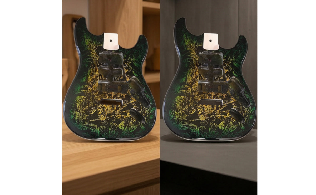 Double-Cutaway Poplar Guitar Body Pre-Drilled Electric Guitar Body Solid Glossy for Luthier