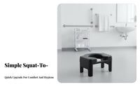 Stable Squat Toilet Converter Non-Slip over Squat Toilet Commode Strong Load-Bearing Squatting Pan Sitting Stool No Installation Required for Women, Elderly, Children, Restroom, Home