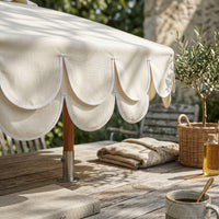 Round Patio Umbrella Double-Layer Patio Umbrella Eggshell
