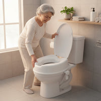Contoured Toilet Seat Riser Easy to Clean Toilet Seat Riser with Clamp User-Friendly for Seniors, Handicapped, Home Care, Washroom