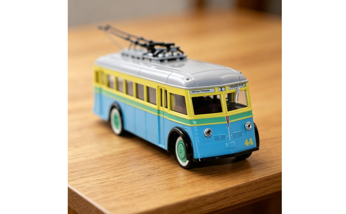 Trolleybus Model with Pantograph Die-Cast Trolleybus Model Miniature Toy for Collectors