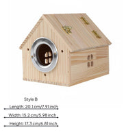 Parrot Breeding Box Solid Wood Small Wooden Bird House Sturdy Build for Hatching