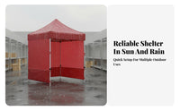 Waterproof Outdoor Market Stall Foldable Quick-Setup Canopy Tent Sun Protection Quick-Setup Canopy Tent Portable for Street Vendors, Families, Campers Markets, Parties, Backyard, Camping