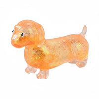 Glittery Dachshund Squishy Toy Soft Dachshund Squishy Glitter Gel Wiener Dog Stress Ball Anxiety Relief for Desk, Office