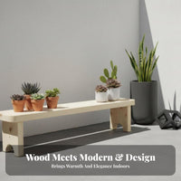 Small Wooden Pedestal sturdy Wood Low Wooden Bench Rustic and aesthetic for Living Room