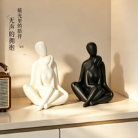 侘寂风情侣拥抱造型摆件创意抽象人像艺术家居卧室电视柜装饰品