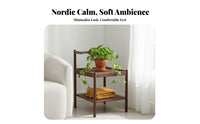 Rattan Nightstand Sturdy Wood Frame 3-Tier Rattan Nightstand Space-Saving Sturdy Build for Renters