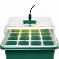 Plant Growing Lamps, 5-Pack Plant Germination Kit with Grow Lamp & USB Cable, Indoor Greenhouse for Seedling Trays, Green
