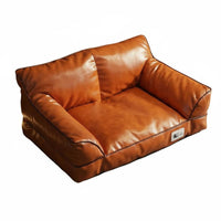 Leather Pet Sofa Bed Non-Stick Cat Sofa Neck Support for Cats, Small Dogs