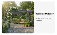 Weatherproof Vine Trellis Arbor Rustproof Aluminum Frame Pergola Rust Resistant Aluminum Pergola with Retractable Canopy Protection for Gardeners, Homeowners, Families, Backyard, Deck, Poolside, Carport