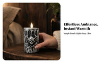 Flameless Death Head Candle | Antique Silver Finish, Candle with death head Motif, for Halloween