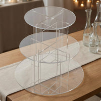 Clear Acrylic Cake Stand Stable Acrylic Dessert Stacked Display Easy to Assemble