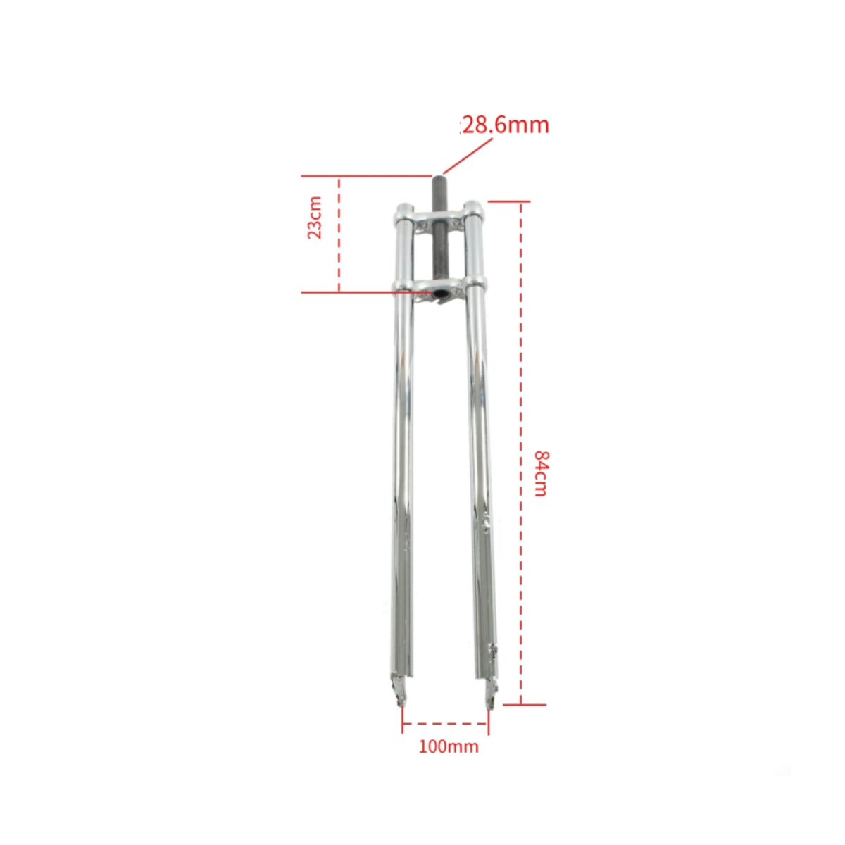 Chrome-Plated Cycle Front Fork with Twin-Leg Design Extra-Long Chopper Fork Straight Vintage for Hobbyists, Custom Cruiser Builds