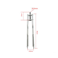Chrome-Plated Cycle Front Fork with Twin-Leg Design Extra-Long Chopper Fork Straight Vintage for Hobbyists, Custom Cruiser Builds