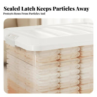 Clear Wheeled Container with Lid Thickened Construction for Under Bed, Families