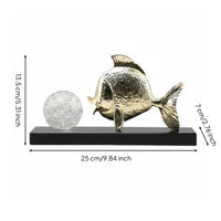 Geometric Crystal Fish Ornament Modern Deluxe Crystal Fish Statue Good Luck Symbol Display Item for Office