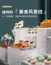 亚克力水波纹甜品台婚礼宴会摆台自助餐糕点茶歇冷餐点心台展示架