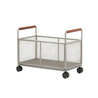 Mesh Basket with Wood Handles Breathable Cabinet Organizer Basket Long-Lasting