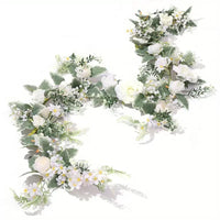 Artificial Rose Vine Spring Faux Flower Garland for Home and Wedding