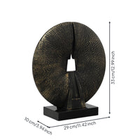 Circular Disc Sculpture Minimalist Resin Sculpture with Base Abstract