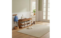 Space Saving Entryway Shoe Bench with Cushion Multi-Functional Shoe Rack Bench Sturdy Construction Home Furniture Large Capacity for Hallway